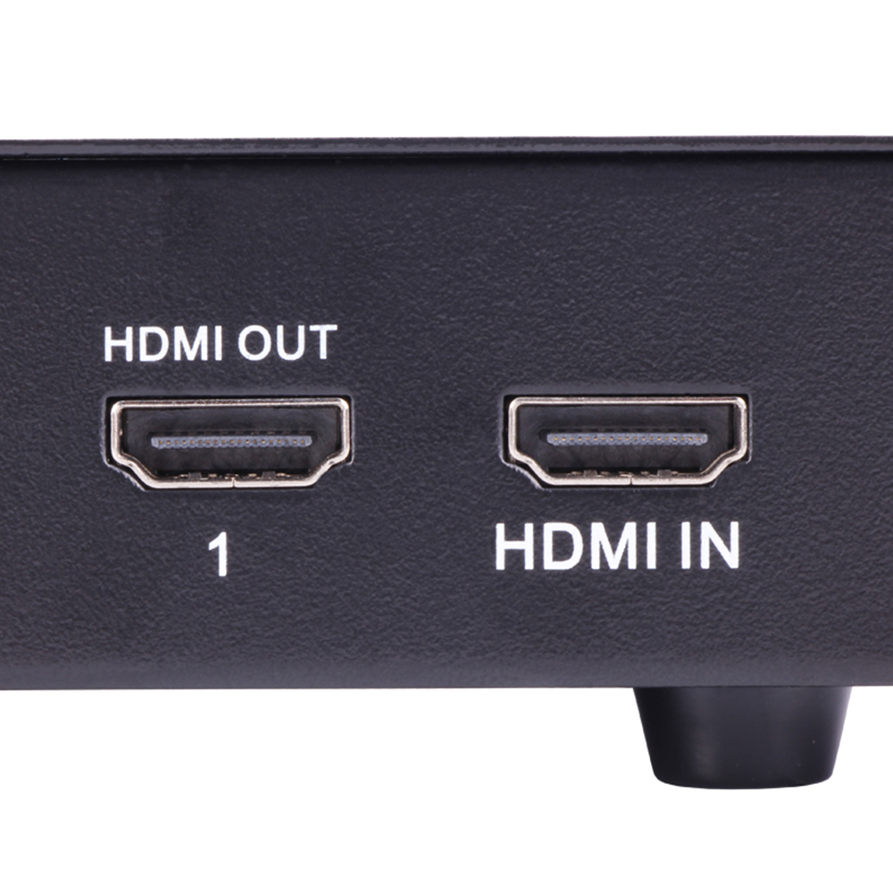 Back Panel of Vcom DD418A Showing Input and Output Ports