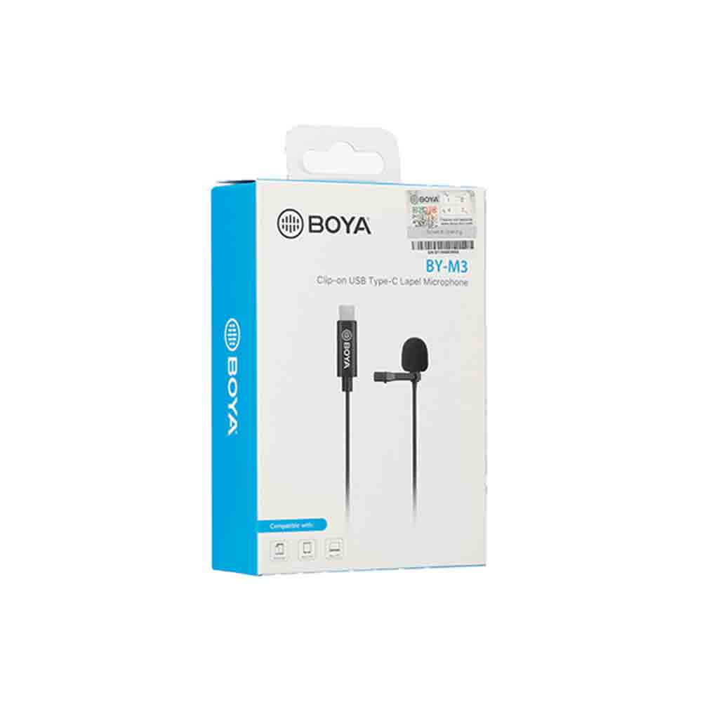 BOYA by-M3 Digital USB Type-C Lavalier Microphone - Accessories Included