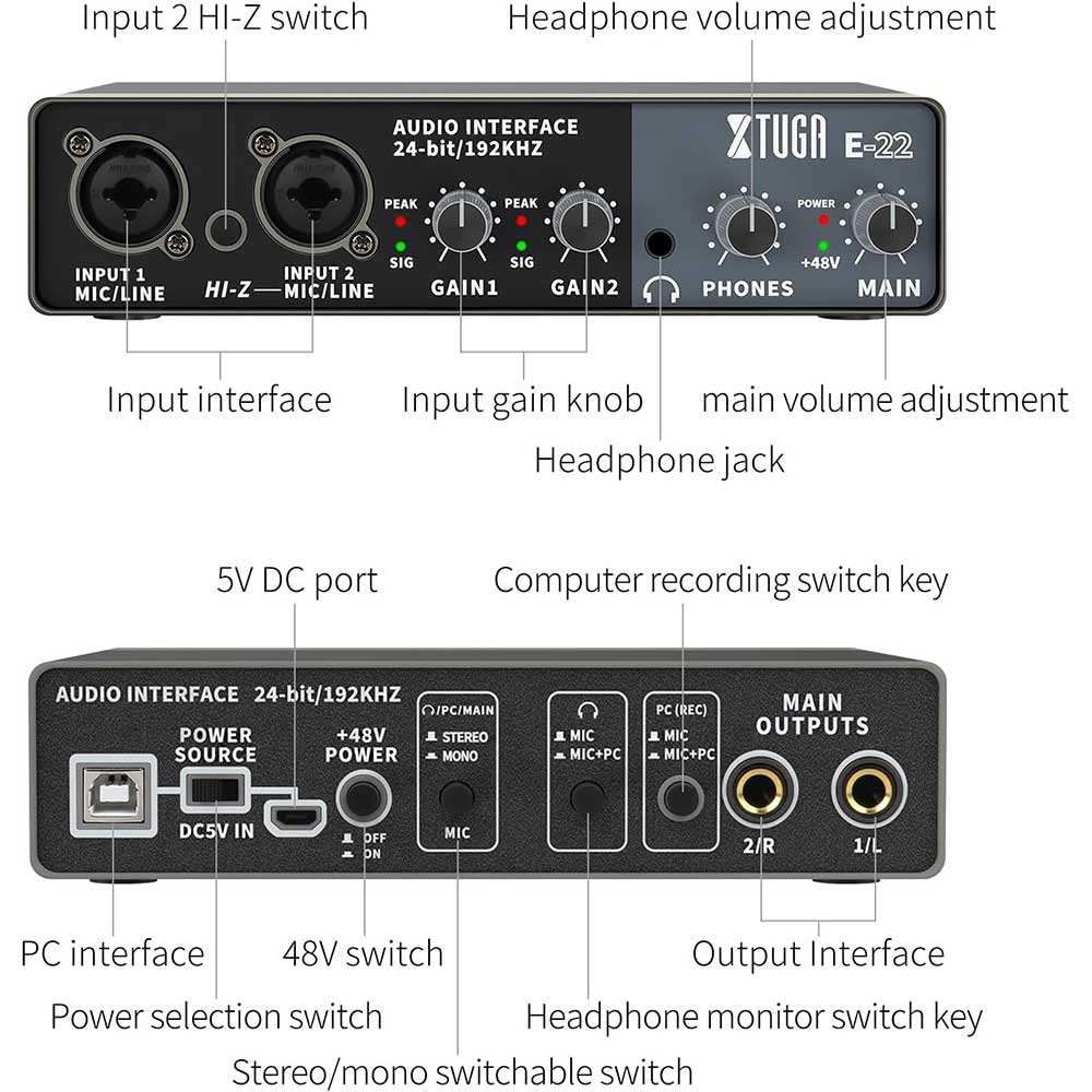 XTUGA E22 Interface Controls Close-Up