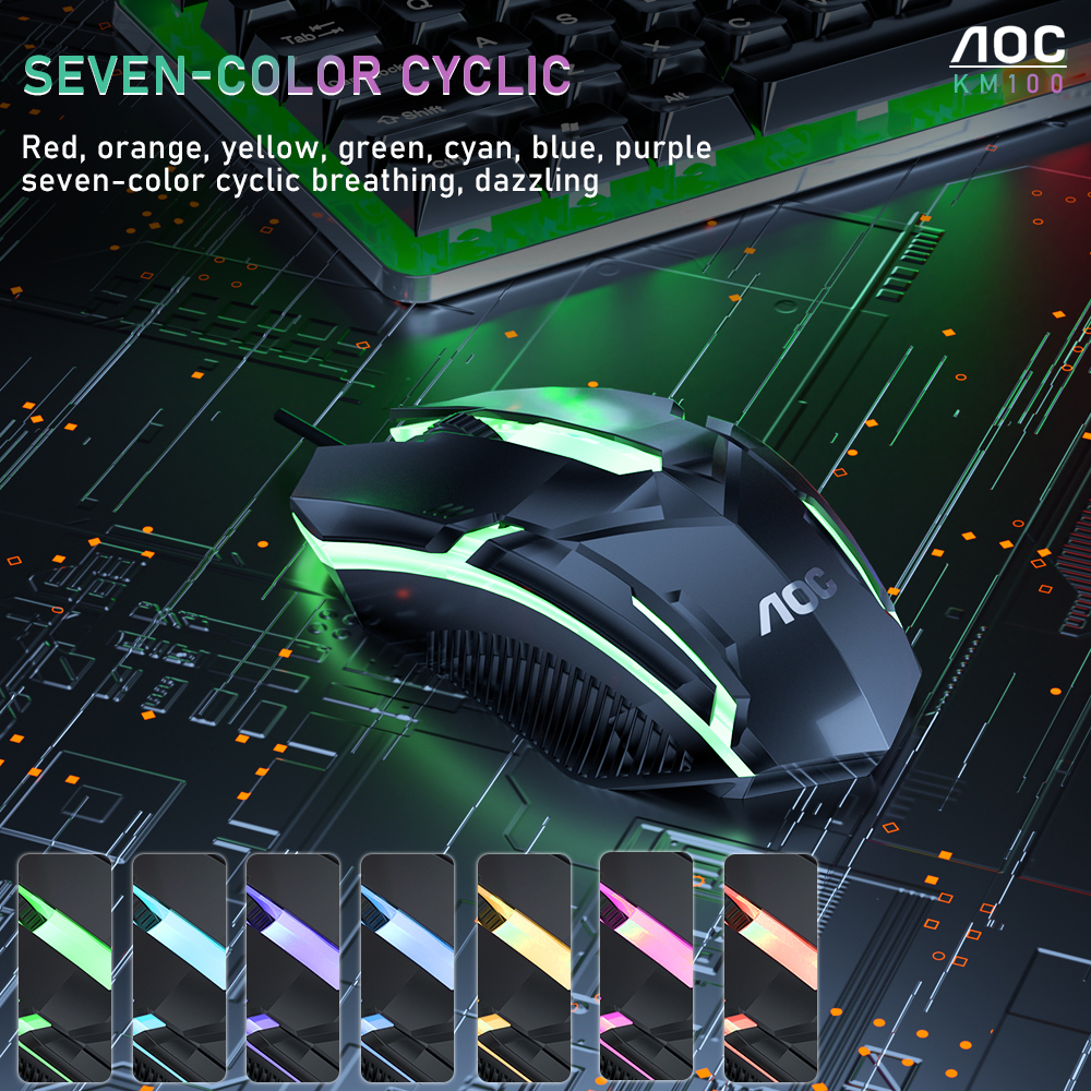 AOC KM100 Keyboard Symphony Backlight Effect