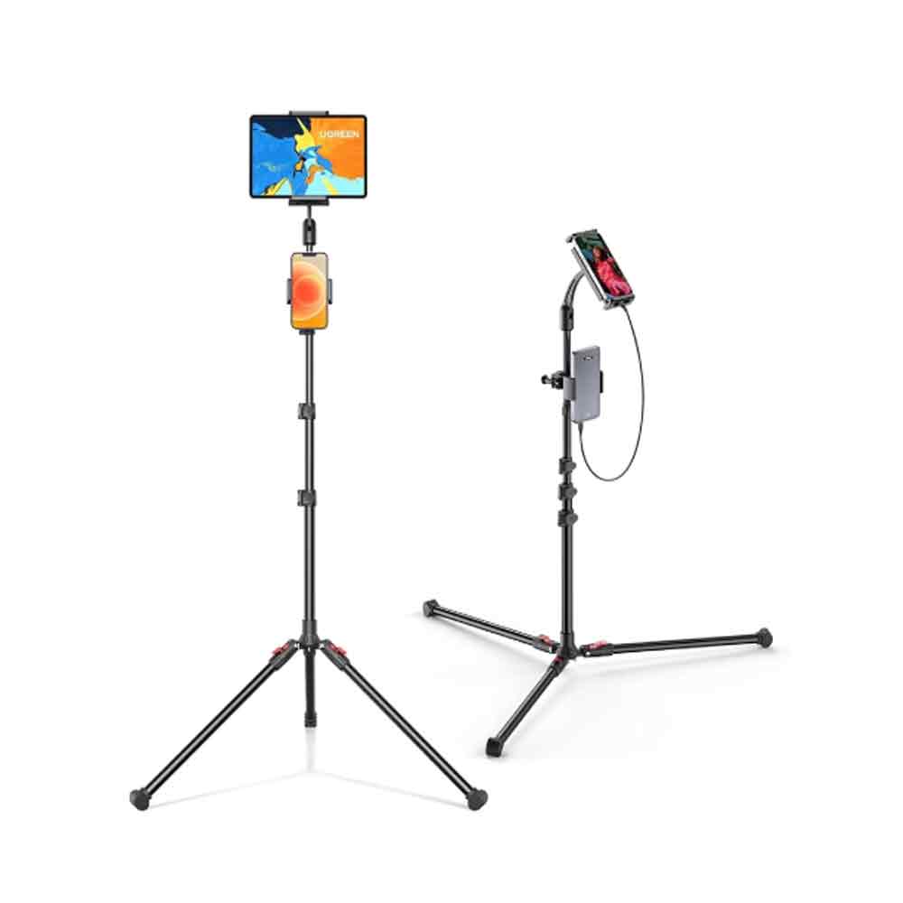 Ugreen 15647 adjustable tablet and phone tripod stand on white background