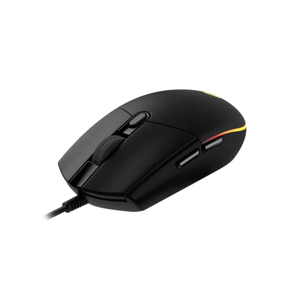Logitech G102 LIGHTSYNC RGB gaming mouse illuminated in vibrant colors