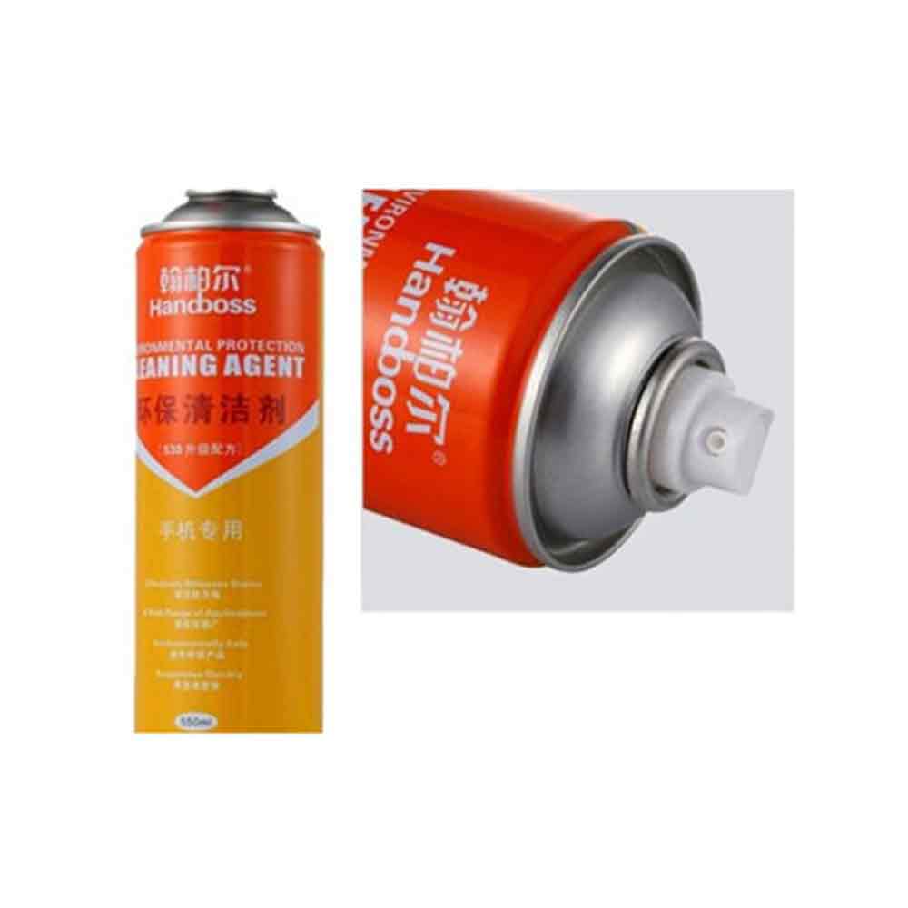 Handboss 550ml spray in action cleaning a circuit board