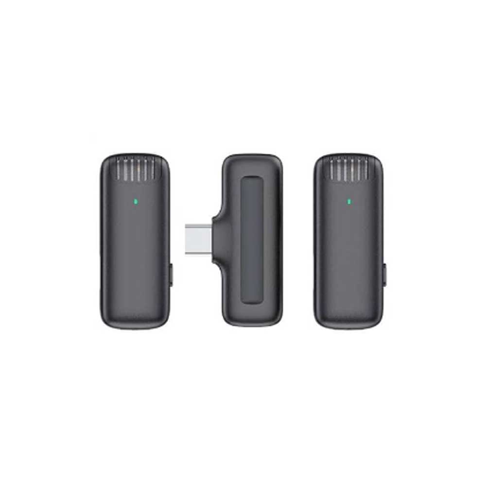 Green Lion 2 in 1 Wireless Microphone with Type-C Connector – Black GN2WMICTYCBK