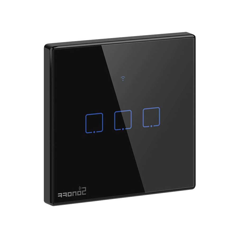 Sonoff T3 Black Wifi Smart Touch Switch 3 Gang