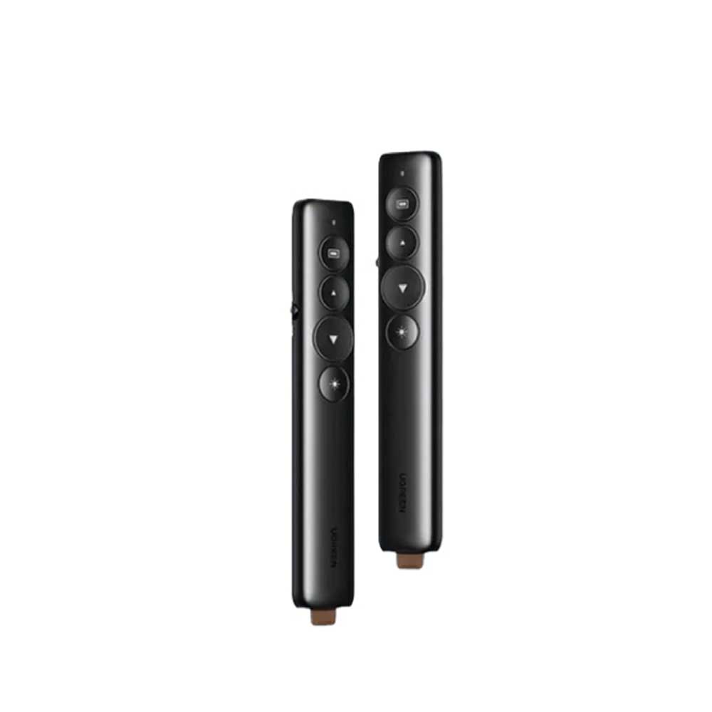 Close-up of the Ugreen Laser Pointer Presenter's ergonomic design and buttons