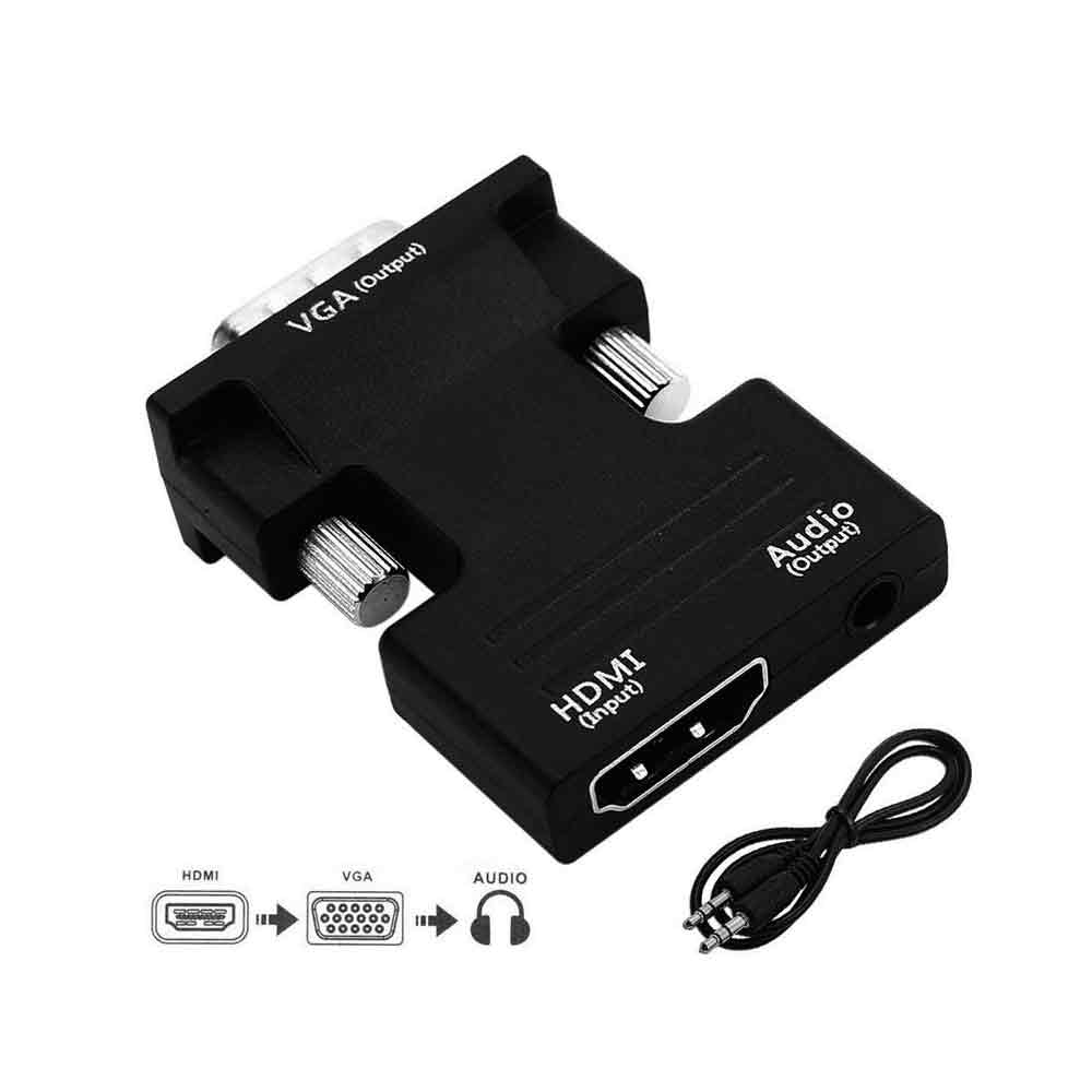 High-Resolution HDMI to VGA Adapter with Audio Output