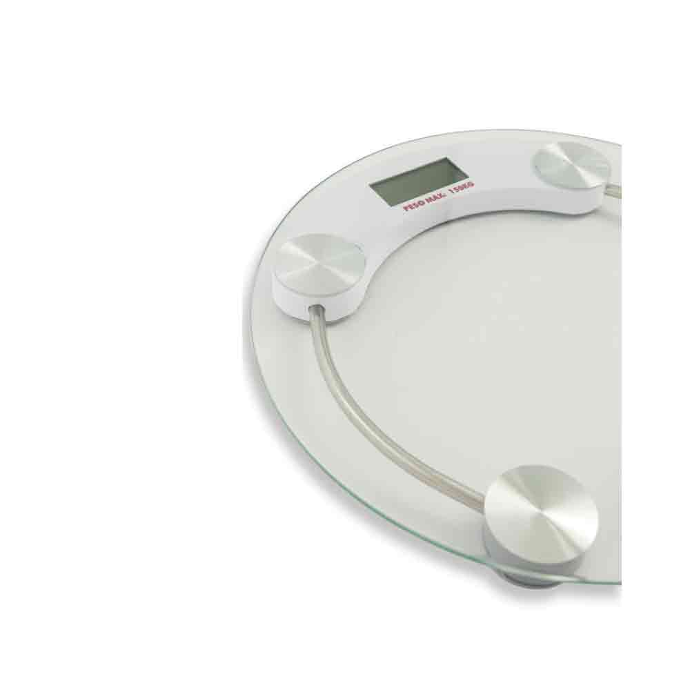 Round glass digital bathroom scale 150 kg